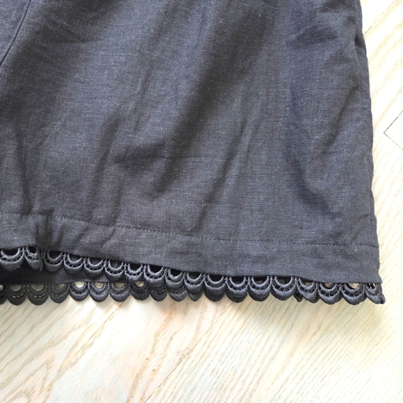Express Black High Waist Eyelet Trim Shorts - Picture 7 of 8